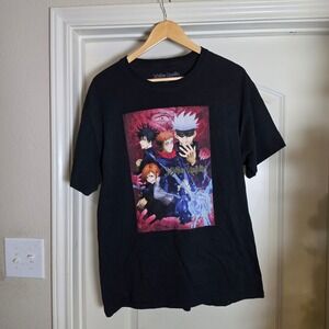Jujutsu Kaisen Mens Large Black Graphic T-Shirt Crunchyroll Anime Gojo Itadori